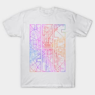 Moscow, Russia City Map Typography - Colorful T-Shirt